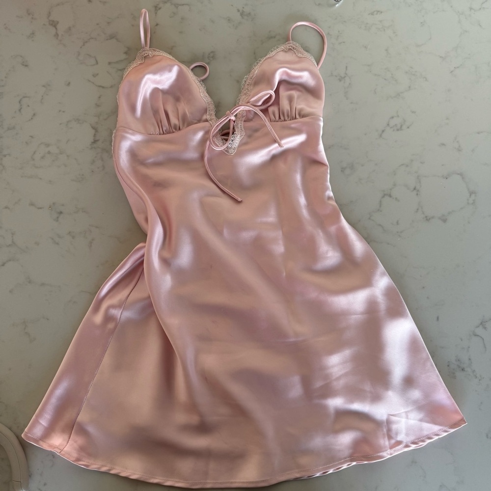 More to Come- Nadya pink satin mini dress